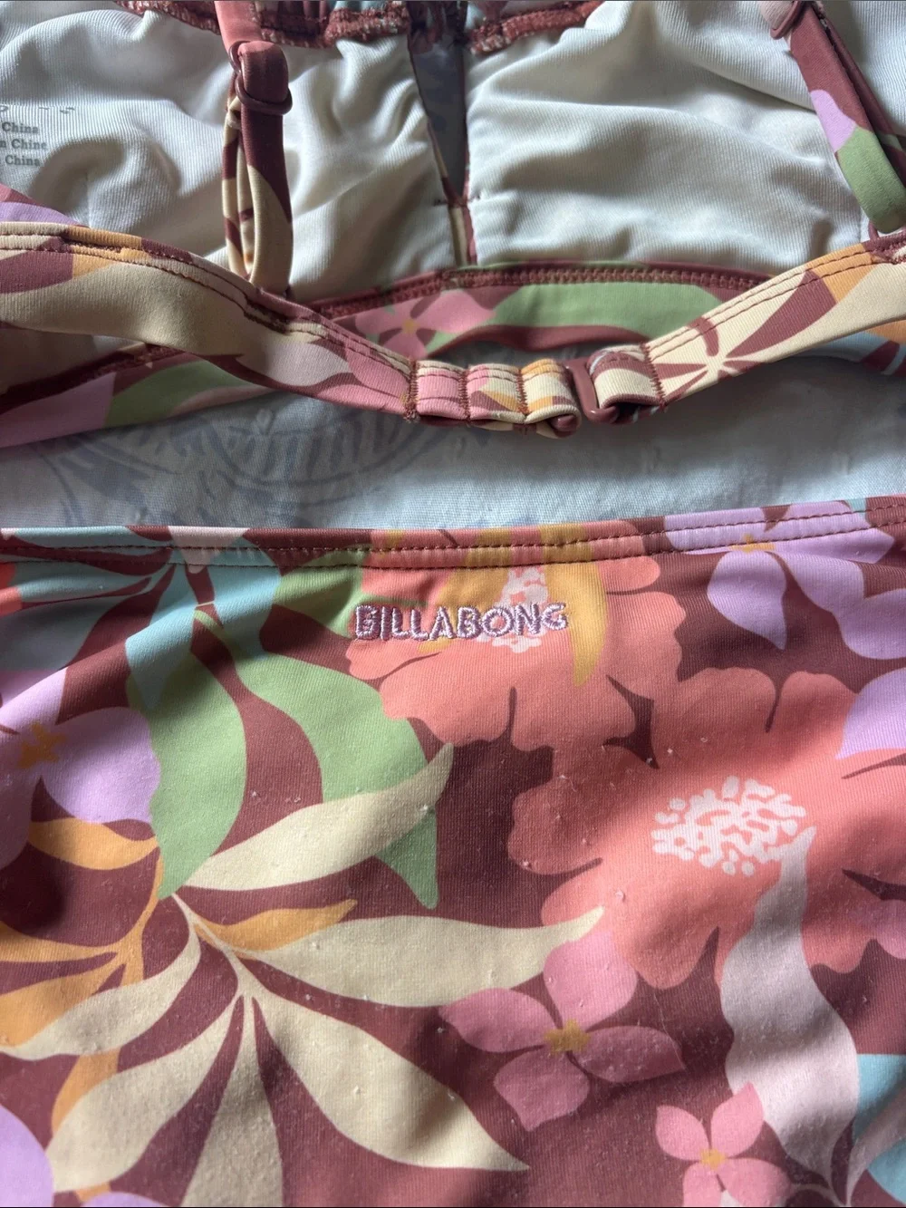 Billabong Girls Floral Tie-Detail Bikini Set in Multi-Color